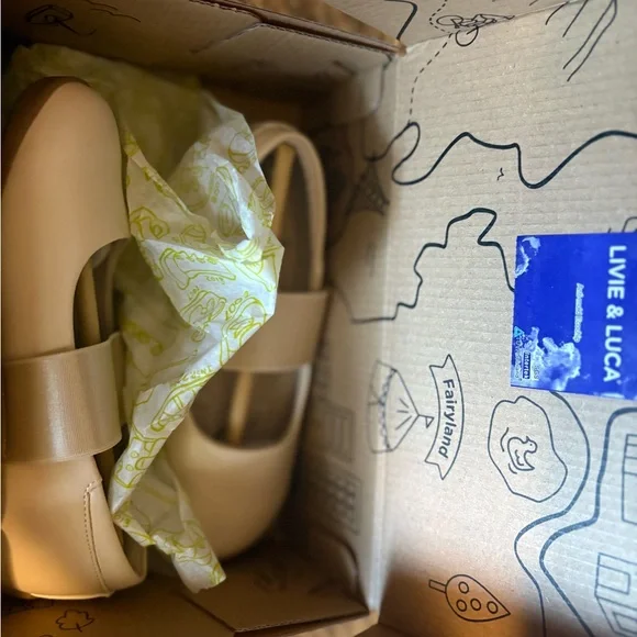 Livie & Luca Light Beige Bella Mary Jane Flats - Picture 4 of 6